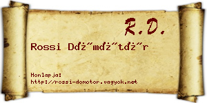 Rossi Dömötör névjegykártya